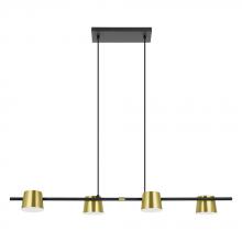 Eglo Canada 39985A - 4 LT Linear Pendant w/ Black Finish & Brass & White Metal Shades