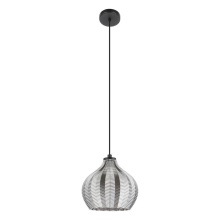 Eglo Canada 43576A - 1 LT Pendant w/ Black Finish & Vaporized Black Transparent Shade