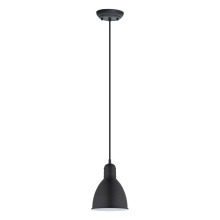 Eglo Canada 49464A - 1 LT Mini Pendant w/ Black Finish & Black w/ White Interior Shade