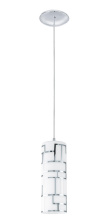 Eglo Canada 92562A - 1 LT Mini Pendant w/ a Chrome Finish & White Décor Glass Shade