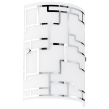 Eglo Canada 92564A - 1 LT Wall Light w/ Chrome Finish & White Décor Glass Shade