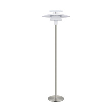 Eglo Canada 98389A - 1 LT Floor Lamp w/ Satin Nickel Finish & White Shade