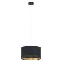 Eglo Canada 99273A - 1 LT Pendant w/ a Black finish & Black Exterior & Gold Interior Shade