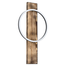 Eglo Canada 99353A - 1 LT Integrated LED Wall Light w/ Brushed Pine Wood Finish & Black  Shade