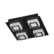 Eglo Canada 99364A - 4 LT Integrated LED Ceiling/Wall Light w/ Black Finish & White Shades