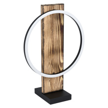 Eglo Canada 99457A - 1 LT Integrated LED Table Lamp w/ Brushed Pine Wood finish & Black Shade