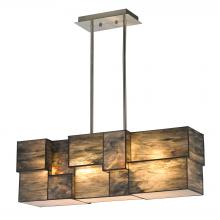 ELK Home 72073-4 - Cubist 4-Light Chandelier in Brushed Nickel with Dusk Sky Tiffany Glass