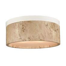 ELK Home 82343/2 - Engel 12&#39;&#39; Wide 2-Light Flush Mount - Matte White with Bleached Burl