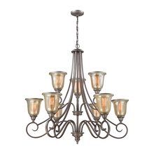 ELK Home CN230927 - Thomas - Georgetown 9-Light Chandelier in in Weathered Zinc with Mercury Glass